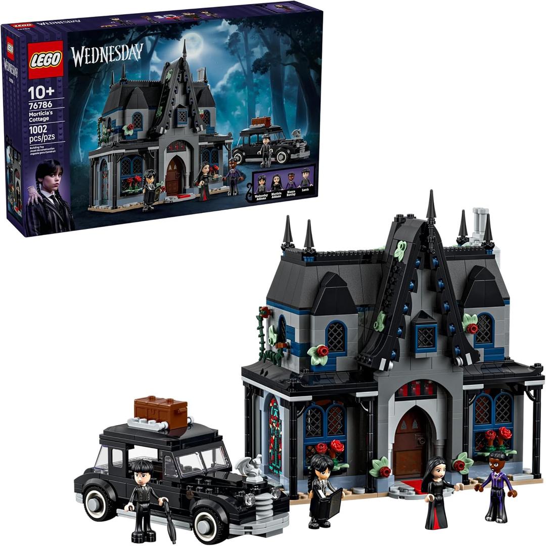 LEGO Wednesday Morticias Cottage Building Toy - Pretend Playset with Buildable Car for Kids, Ages 10+ - W/Morticia, Lurch, Bianca, & Wednesday Addams Minidolls - Gift Idea for Girls & Boys - 76786