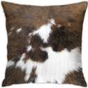 Cow Hide Print Throw Pillows Cover 18x18 Inch Brown Cowhide Faux Fur Pillow Covers Soft Farm Animal Skin Pillowcase Decorative Cusion Cover for Home Couch Bed Sofa Decor (Cowhide Funny Drawing)