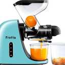 Fretta Juicer Machines Vegetable and Fruit, Cold Press Juicer w/ 3'' Feed Chute,Masticating for High Juice Yield, Unclogging Reverse Function,BPA-Free,200W Quiet Motor