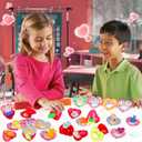 28 Pack Valentines Day Gifts for Kids Classroom Mochi Squishes Fidget Toys Filled Heart & Valentines Day Cards for Kids School, Valentines for Class Exchange Gifts School Party Favors for Boys Girls