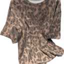 SOLY HUX Women's Plus Size Leopard Top Short Sleeve Crewneck Tee Shirts Vintage Streetwear (3X-Large Plus)
