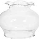 VOSAREA Chamber Oil Lamp Glass Victorian Hurricane Chimney Lamp Globe Replacement Clear Glass Crimped Top Chimney for Oil and Kerosene Style Lamps 5CM (6.50X6.50X5.50CM)