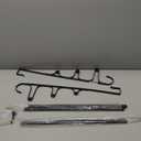 Canyave Over The Door Hooks Metal Vertical Coat Hanger for Hanging Bags and Towels - Hat Rack With 3 Hooks for Bathroom Behind Back of Door, Black, 50 cm