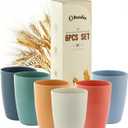 6PCS Wheat Straw Cups, OHOLA Unbreakable Reusable Plastic Drinking Glasses Cups Tumblers (12OZ, 6 Colors)
