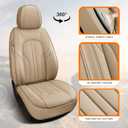 MINGBRON Car Seat Covers,Car Seat Protector Waterproof,Seat Covers Full Set, Car Seat Protectors,Automotive Seat Covers Fit for Most Cars Beige