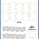 TEKXYZ 14 Inch Gold Metal Floral Hoops with Transparent Acrylic Bases for Table Centerpiece Decoration - Pack of 10