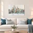 7Fisionart Modern New York Cityscape Wall Art Abstract NYC Skyline Canvas 36x24 Inch