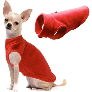 Dog Fleece Vest Soft Winter Jacket Sweater with D-Ring Leash Cold Weather Coat Hoodie for Small Medium Large Dogs Red X-Large