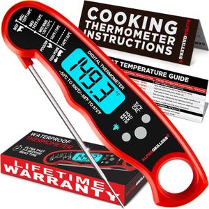 Alpha Grillers Meat Thermometer Digital - Instant Read Food Thermometer for Cooking Grilling BBQ Accessories Kitchen Gadgets Stocking Stuffers for Men Christmas Gifts for Men White Elephant Gifts Him Alpha Grillers Meat Thermometer Digital - Instant Read Food Thermometer for Cooking Grilling BBQ Accessories Kitchen Gadgets Stocking Stuffers for Men Christmas Gifts for Men White Elephant Gifts Him