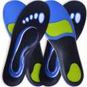 Plantar Fasciitis Insoles for Men's Work Boots - 2 Pairs High Arch Support Orthotic Insoles for Standing All Day Comfort (M(Men 9-10.5/Women 10-11.5))
