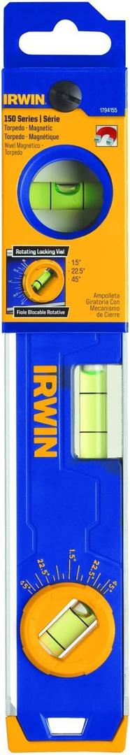 Irwin Tools 1794155 150 Magnetic Torpedo Level, 9-Inch, Blue
