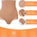 Werena Tummy Control Thong Shapewear for Women High Waisted Body Shaper Panties Shaping Thong Girdle Underwear (Beige, S)