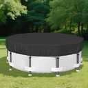 SAFANA 15FT Round Pool Covers for Above Ground Pools, Round Swimming Pool Cover [Upgrade 420D Thicker] Protective Leaf Cover with Reflective Strip, Tear Resistant Durability, UV Resistance, Black
