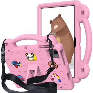 for Revvl Tab 2 Case 10.1 inch 2025, Kids EVA Tablet Cover with Strap Stand Handle, for Tmobile Revvl Tab 2 5G Case, Pink