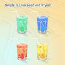 100 Pcs Flexible Disposable Plastic Straws, Colorful Flexible Straws, Long Straws, Disposable Plastic Drinking Straws, 8.27inch Long Straws Party Decorations, Assorted Colors Striped