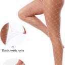 VEBZIN 2 Style Mesh Fishnet Stockings Tights High Waist Fishnets Tights for Women (Pink)