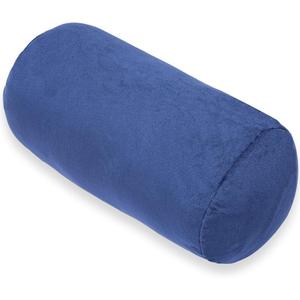 1 MIDDLE ONE Round Cylinder Bolster Pillow with Removable Velvet Cover, Tube Roll Cervical Pillow for Head, Neck, Back and Legs Support, 13"x 6", Blue