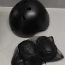 Kids Bike Helmet Set, Adjustable Helmet for Ages 2-3-5-8-14 Year Boys Girls, Toddler Pad Set with Knee and Elbow Pads for Bike, Roller, Skating, Scooter, Longboard and More Sports, 6 Color (Black)