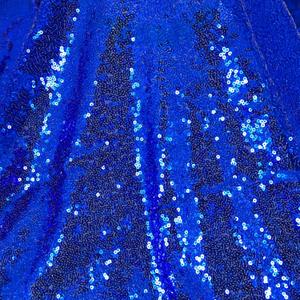 YYCRAFT 3mm Sequins Fabric by The Yard Glitz on Mesh Fabric 51" Wide 2 Yards, Decoration, Backdrop-Royal