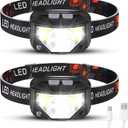 Rechargeable Headlamp 2 Packs, LED Headlamp, Head lamps for Adults, Flashlight with White Red Lights, USB Rechargeable Waterproof Head Lamp for Outdoor Camping Cycling Running Fishing