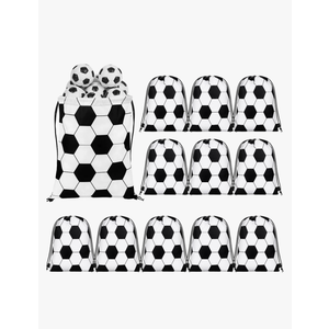 durony 12 Pieces Soccer Drawstring Backpack Sports Soccer Party Favor Bag Travel String Bag for Storage Workout