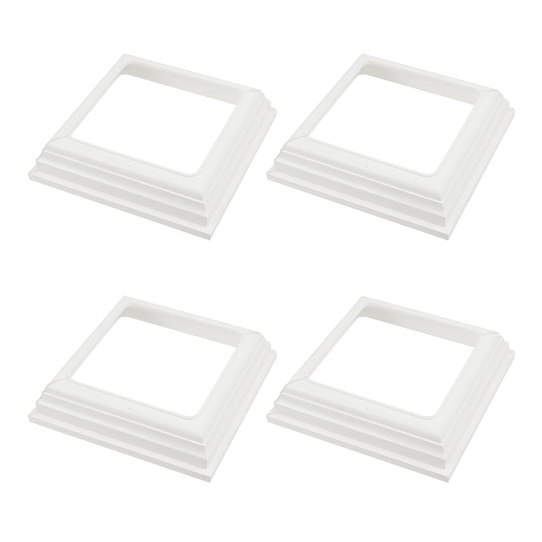Wealrit 4 x 4 Inch White Split Style Vinyl Post Skirt Vinyl Fence Post Skirt Post Sleeve for Porch Stair Rails(4 Pack)