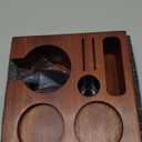 Espresso Accessories Organizer Box 58mm Tamping Station Rosewood Espresso Tools Stand for Tamper, Portafilter, Distributor, Funnel, WDT and Filter Basket