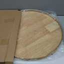 AMH 21-Inch Extra Large Lazy Susan with Oak Base and Black Iron Rail