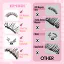 Soft Magnetic Eyelashes Natural Look Wispy Magentic Lashes Reusable Magnetic Eyelashes with Applicator No Glue Needed Press on Brown Magnetic Lashes Quick to Wear by JIMIRE