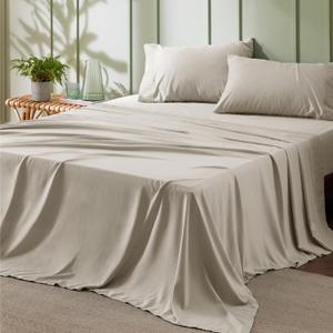 Bedsure Queen Size Sheets - 4 Pieces Soft Queen Sheet Set - Breathable & Cooling - Hotel Luxury - Easy Care Polyester Microfiber Bedding for Kids, Women, Men, Linen