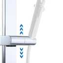 G-Promise No Drilling Metal Shower Slide Bar with Height and Angle Adjustable Handheld Shower Head Holder |Strong Adhesive Disc Mount or Wall-Mounted (Chrome)