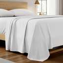Mellanni Queen Size Flat Sheet - Iconic Collection Bedding - Hotel Luxury, Extra Soft, Cooling - Wrinkle, Fade, Stain Resistant - 1 Flat Sheet Only (Queen, White)