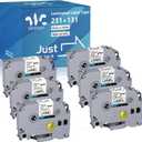 Weemay 6 Pack 12mm 0.47 Inch TZe TZ Label Compatible for Brother Laminated Black on Clear and White Tape TZe-131 for P-Touch PTD220 PTD600 PT-D410 PTH110BP Label Maker, 1/2 inch x 26.2 ft