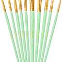 Mr. Pen- Artist Paint Brushes for Acrylic Painting, 10 pcs, Mint Whisper Ergonomic Wooden Handle, Synthetic Bristles in Different Sizes & Shapes, Watercolor Brushes