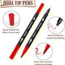 Coloring Markers Pen, Dual Brush Tip Marker for Adult Coloring, 34 Color Calligraphy Brush Fine Tip Pen for Beginner Journal Planner, Drawing, Doodle