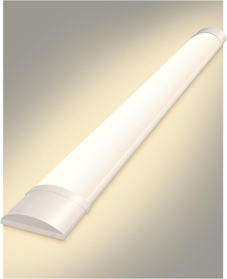 Sararoom 2ft LED Shop Fixture, 20W Tube, 2400lm, 4000K Neutral White, 60cm 23.6inch Garage Closet Ceiling Light for Office Home Basement, No Plug, No Ground Wire
