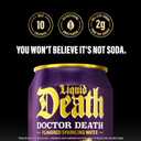 Liquid Death, Doctor Death, Soda-Flavored Sparkling Water, 12-Pack (12oz Cans), Low Sugar, Huge Flavor & No Artificial Sweeteners (EXP 06/25/27)