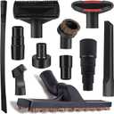 11Pcs Universal Vacuum Attachment Kit 1-1/4" Vacuum Hose Adapter Wet Dry Plastic Vacuum Cleaners Accessories with Extension Wand Horse Hair Brush Flexible Crevice Tool Adapter for Shop Vac Attachment