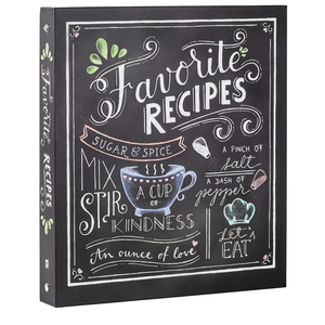 Deluxe Recipe Binder - Favorite Recipes (Chalkboard) - Write In Your Own Recipes