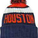 City Beanie Knit Hat with Pom Winter Cuffed Cap Sport Fans Gift for Men Women