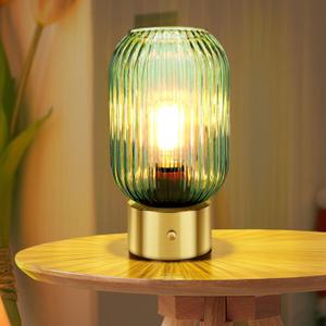 Cordless Table Lamp, Rechargeable & Touch Control, Vintage Mid Century Modern Style,3-Way Dimmable Battery Operated Gold Table Lamp for Dinner Table, Living Room, Bedroom, Restaurant, Bars
