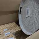 Coffee Table Tray Round Rattan Ottoman Tray Woven Serving Trays with Handles for Home and Kitchen Decorative Whitewash (Large 16.9 inch)