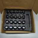 M14x1.5 Wheel Lug Bolts 45mm Thread Length, 17mm Hex, 60 Conical Seat Compatible with Wheel Spacers & European Vehicles 20 Pack, Black
