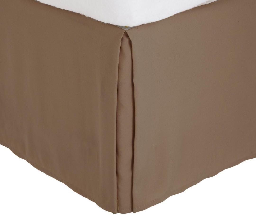 Fancy Collection Easy Care Tailored Microfiber Bed Skirt Solid New (Full, Taupe)