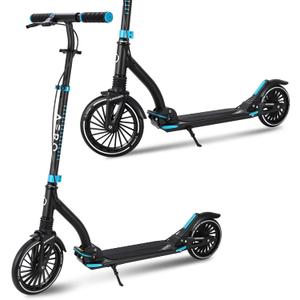 AERO MOBILITY Kick Scooter for Kids 6+, Teens & Adults | Light Up Wheels, Hand Brake, Rubber Deck Mat & Shock Absorption | Foldable & Height Adjustable