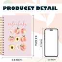 Cute Peach Notebook, Preppy Pink Peach Journal, Summer Fruit Lover Gifts Spiral Notebook Journal for Note Taking, Pink Office Supplies, 5.5x8.3 Inch