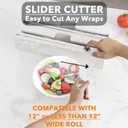 SpaceAid WrapNeat 2 in 1 Wrap Organizer with Cutter and Labels, Plastic Wrap, Aluminum Foil and Wax Bamboo Dispenser for Kitchen Storage Organization Holder for 12" Roll (White)