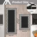 COSY HOMEER Kitchen Rugs Non Slip Washable Kitchen Mats for Floor Absorbent Kitchen Rugs Sets of 2 Kitchen Runner Rugs for Kitchen Carpet Sink Laundry Area Rugs,Black,24" x 35"+24" x 60"