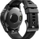 ANCOOL for Fenix 5/Fenix 6/Fenix 7 Band 22mm Silicone Watch Band for Fenix 8 47mm/Fenix 7 Pro/6 Pro/5 plus/Forerunner 935/945/955/965/Approach S62/S60/Epix Gen 2 47mm(Black)