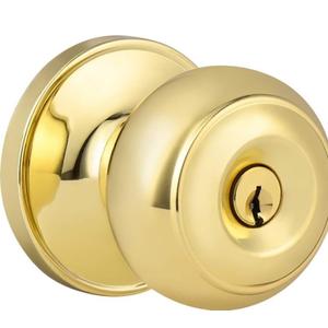 Front Door Lock Set Exterior Door Lock Set with Deadbolt, Single Cylinder Deadbolt Lock and Door Knob Set, Keyed Alike,Gold Door Knob and Deadbolt Set(1Pack Set)